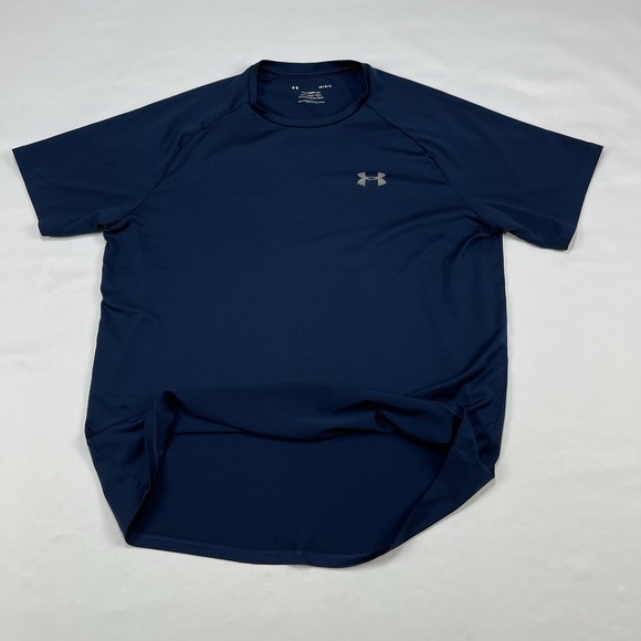 Under Armour Tech 2.0 Tee Shirt Mens  Large Navy Short Sleeve Quick Dry - Picture 3 of 13